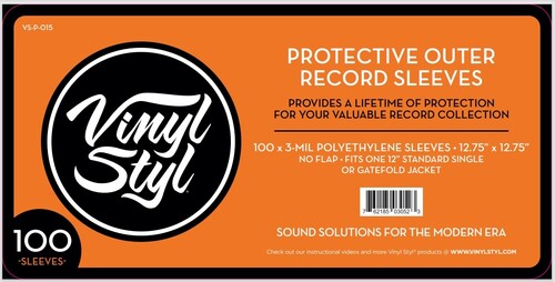 Vinyl Styl® 12Inch Vinyl Record Outer Sleeve Polyethylene - 100 Count (Clear)