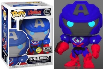 Funko Pop Marvel: Avengers MechStrike - Captain America (GITD)(FYE)