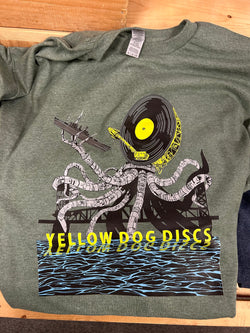 Yellow Dog Discs T-shirt (RSD Design Green Shirt)