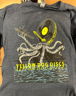 Yellow Dog Discs T-shirt (RSD Design Blue Shirt)