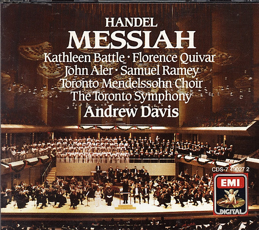 Handel, Kathleen Battle, Florence Quivar, John Aler, Samuel Ramey, Toronto Mendelssohn Choir, Elmer Iseler, Toronto Symphony Orchestra, Andrew Davis