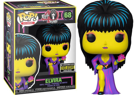 Funko Pop! Icons: Elvira (Black Light) (Entertainment Earth)
