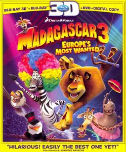 Madagascar 3: Europe's Most Wanted [Blu-ray 3D/Blu-ray/DVD]